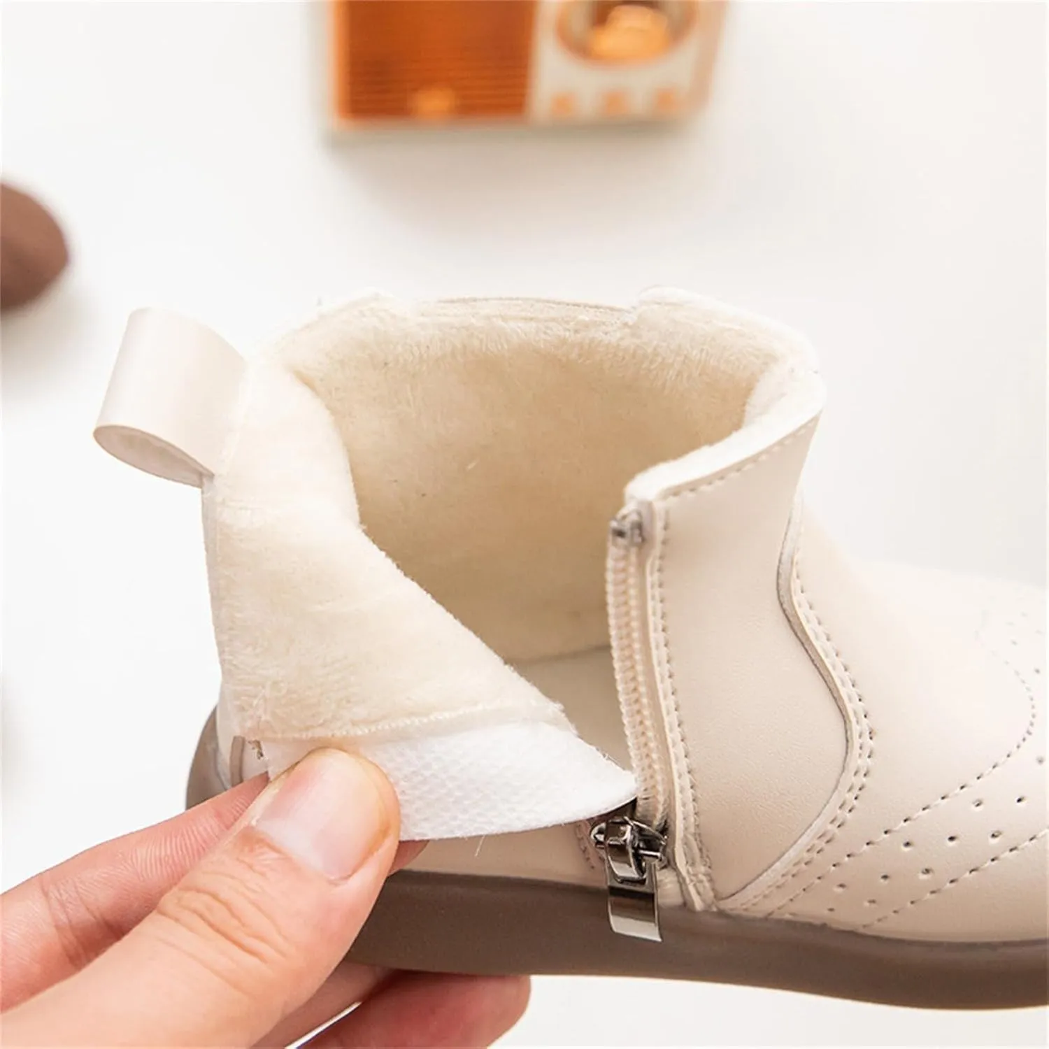 Toddler Boys Girls Classic Hiking Boots PU Leather Outdoor Ankle Sneaker High Top Rubber Sole Casual Platform Shoes