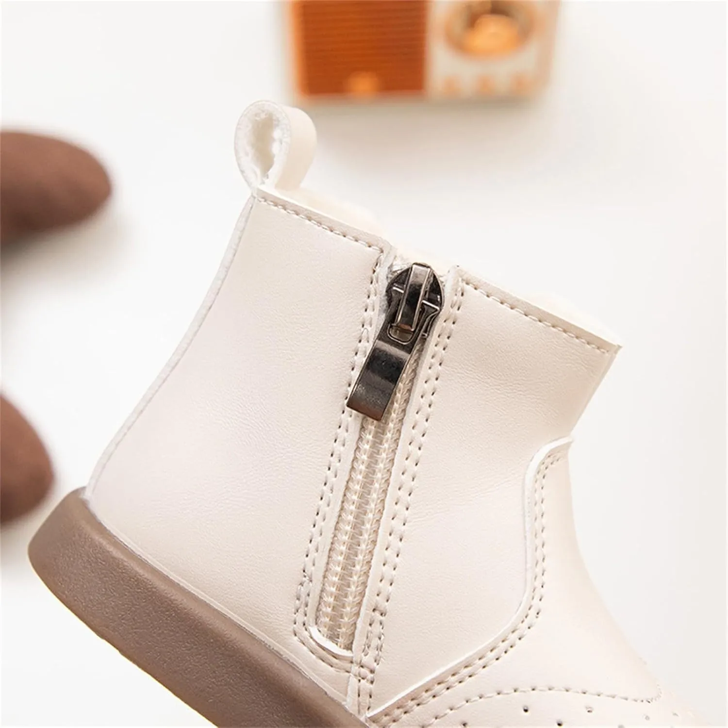 Toddler Boys Girls Classic Hiking Boots PU Leather Outdoor Ankle Sneaker High Top Rubber Sole Casual Platform Shoes