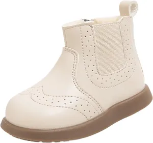 Toddler Boys Girls Classic Hiking Boots PU Leather Outdoor Ankle Sneaker High Top Rubber Sole Casual Platform Shoes