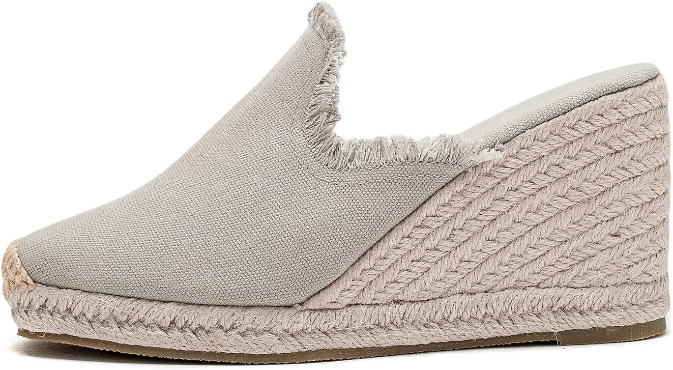 U-lite Womens Platform Wedge Sandals Espadrilles Slip On Dress Summer Mule Slippers Shoes