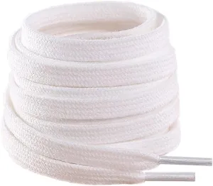 VSUDO 100% Cotton Flat Sneaker Shoelace, 5/16" Wide Sneaker Shoestring for Canvas Shoes