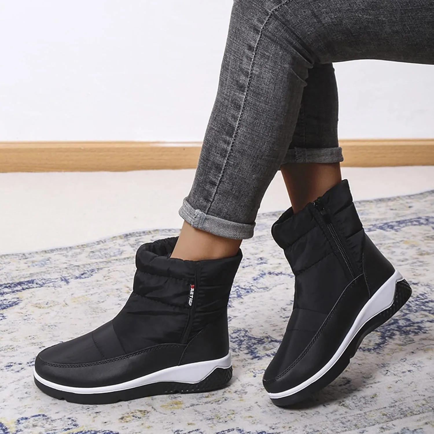 Waterproof Winter Boots Women Orthotic Womens Winter Boots Slip ons Womens Wide Toe Snow Boots Women Waterproof Boots Lightweight Botas De Trabajo Impermeables Y Antideslizantes Para Mujer