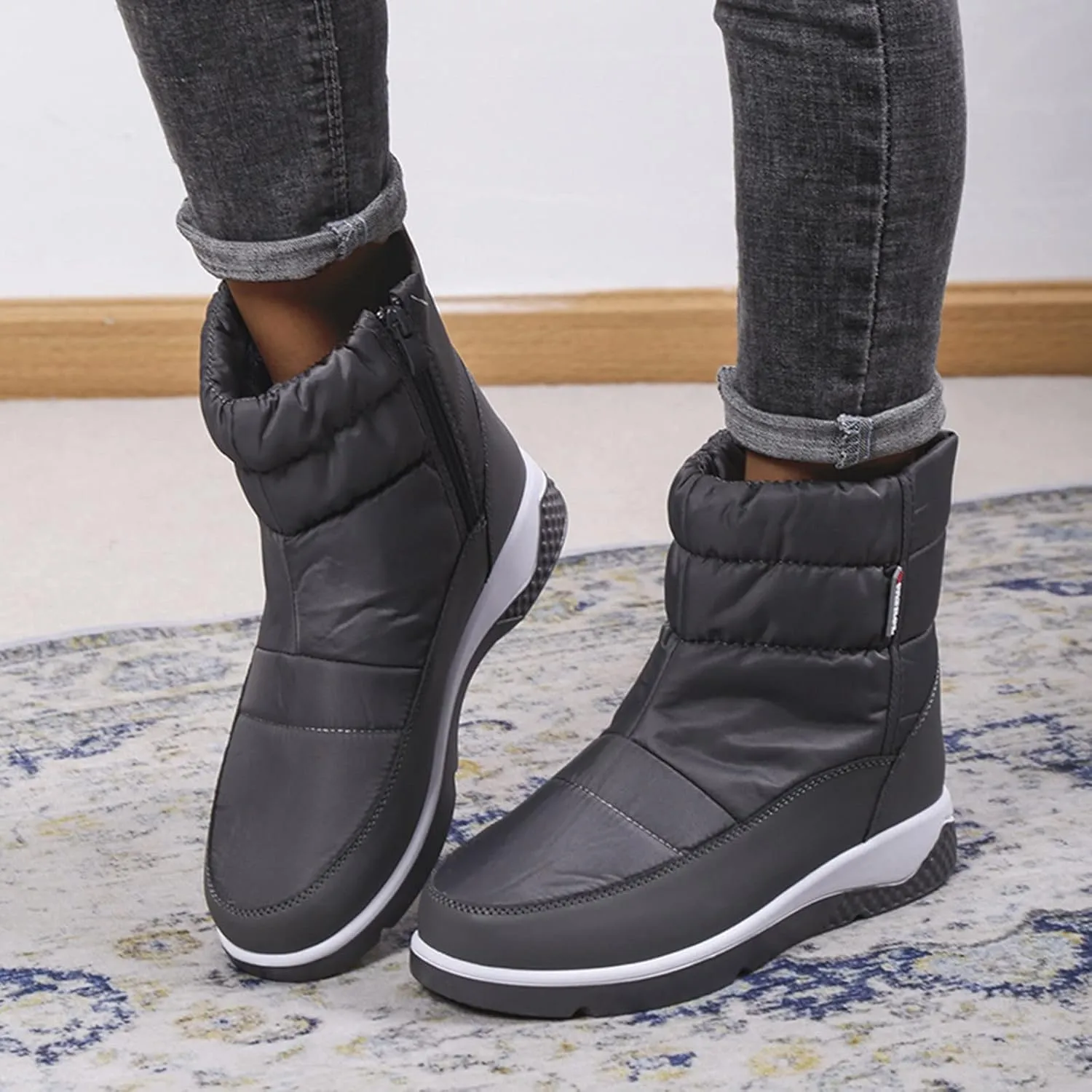 Waterproof Winter Boots Women Orthotic Womens Winter Boots Slip ons Womens Wide Toe Snow Boots Women Waterproof Boots Lightweight Botas De Trabajo Impermeables Y Antideslizantes Para Mujer