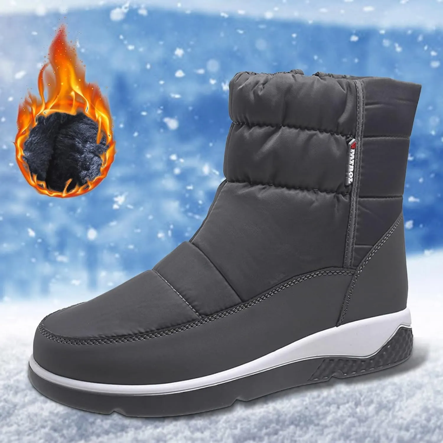 Waterproof Winter Boots Women Orthotic Womens Winter Boots Slip ons Womens Wide Toe Snow Boots Women Waterproof Boots Lightweight Botas De Trabajo Impermeables Y Antideslizantes Para Mujer