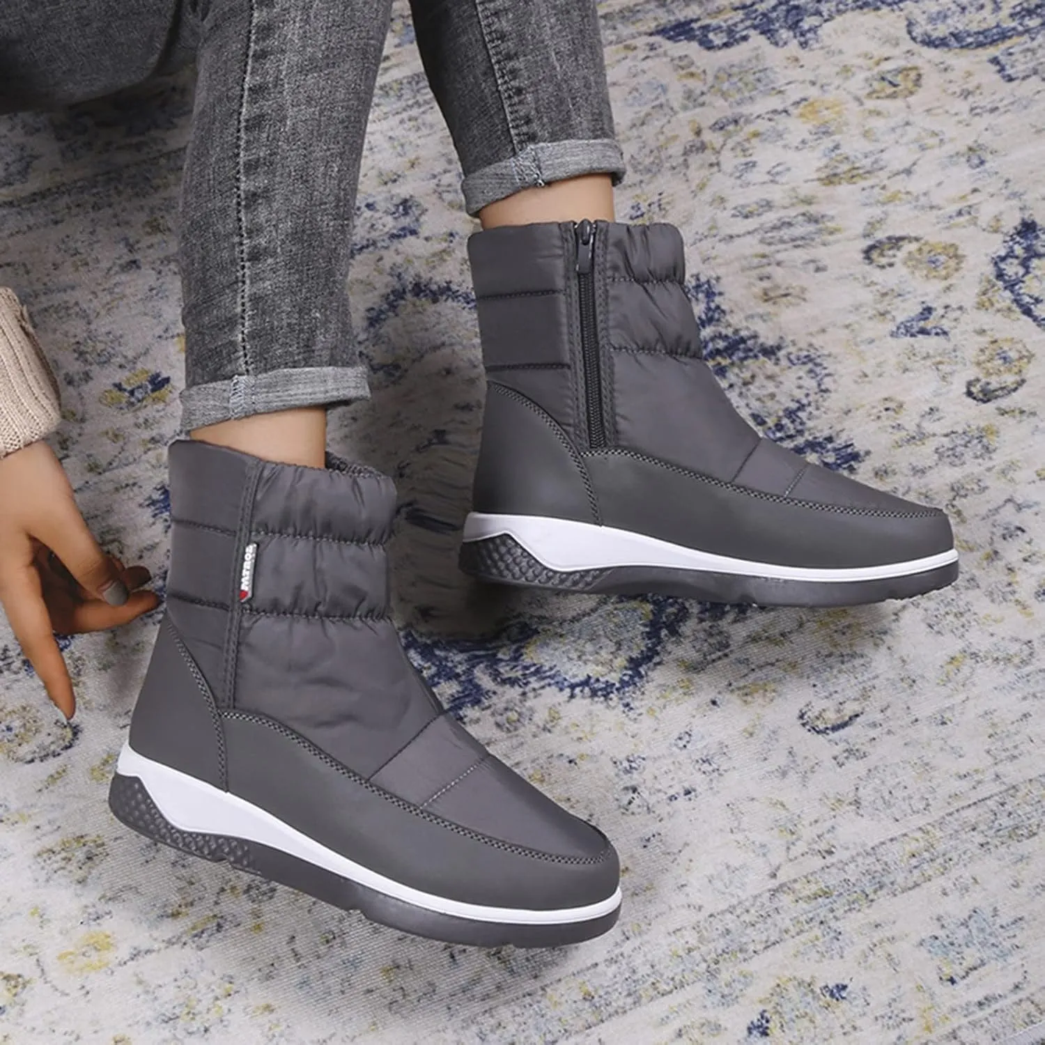 Waterproof Winter Boots Women Orthotic Womens Winter Boots Slip ons Womens Wide Toe Snow Boots Women Waterproof Boots Lightweight Botas De Trabajo Impermeables Y Antideslizantes Para Mujer