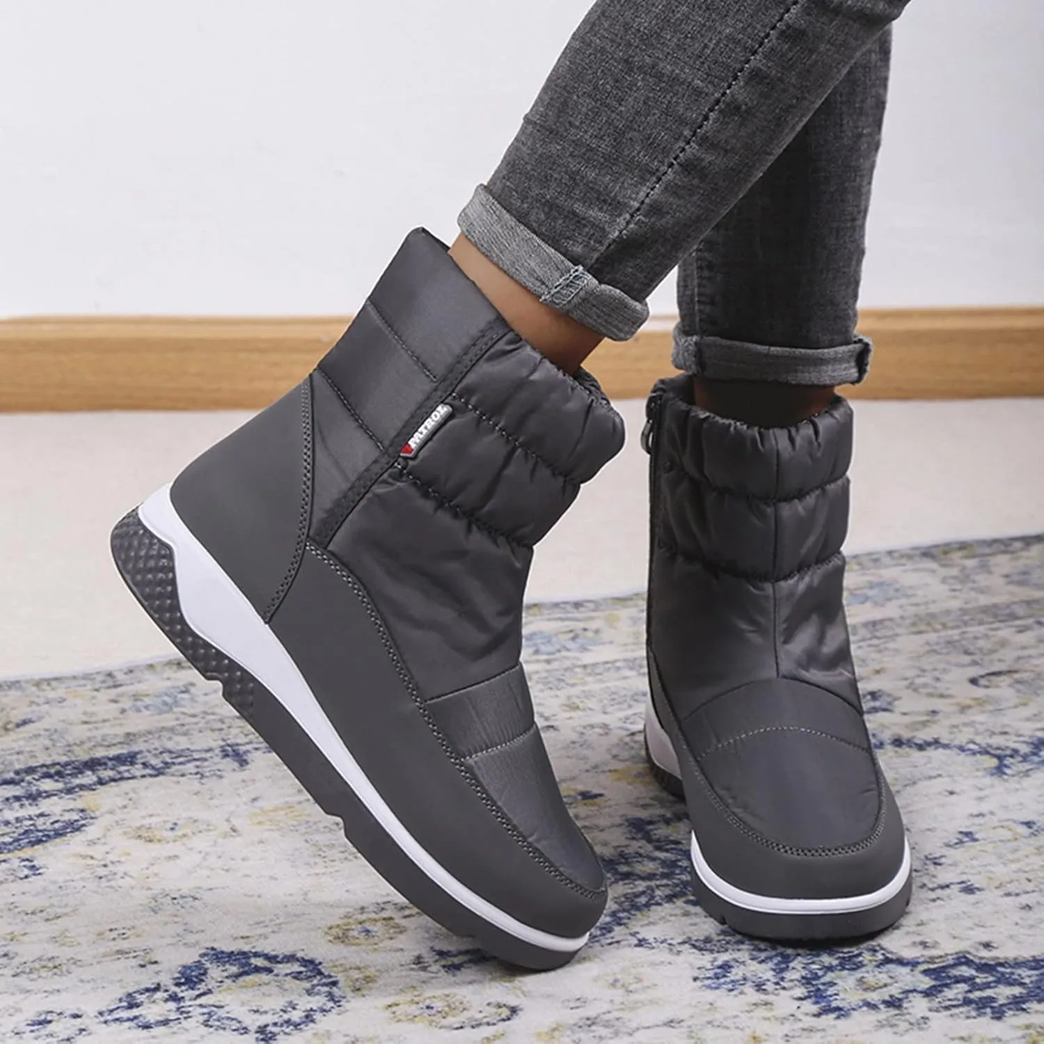 Waterproof Winter Boots Women Orthotic Womens Winter Boots Slip ons Womens Wide Toe Snow Boots Women Waterproof Boots Lightweight Botas De Trabajo Impermeables Y Antideslizantes Para Mujer