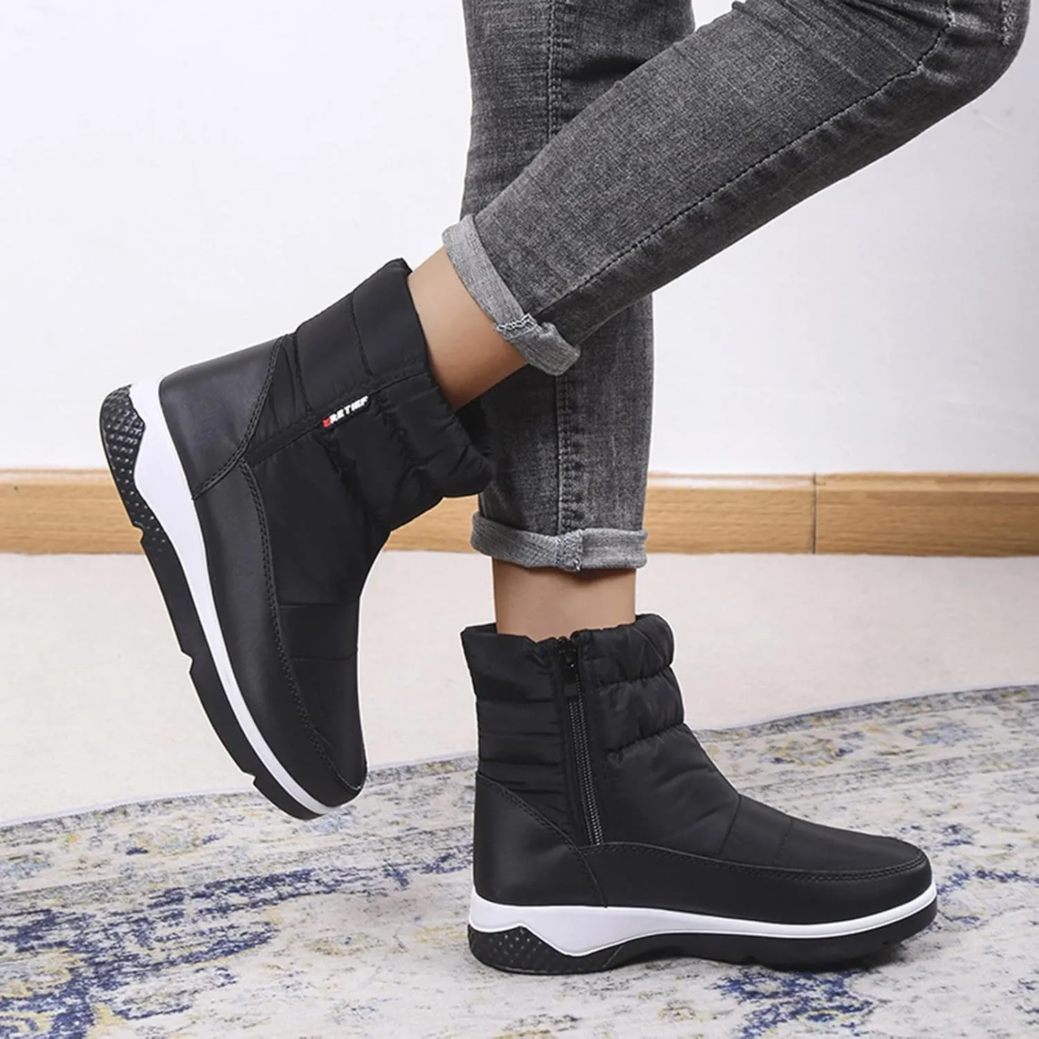 Waterproof Winter Boots Women Orthotic Womens Winter Boots Slip ons Womens Wide Toe Snow Boots Women Waterproof Boots Lightweight Botas De Trabajo Impermeables Y Antideslizantes Para Mujer