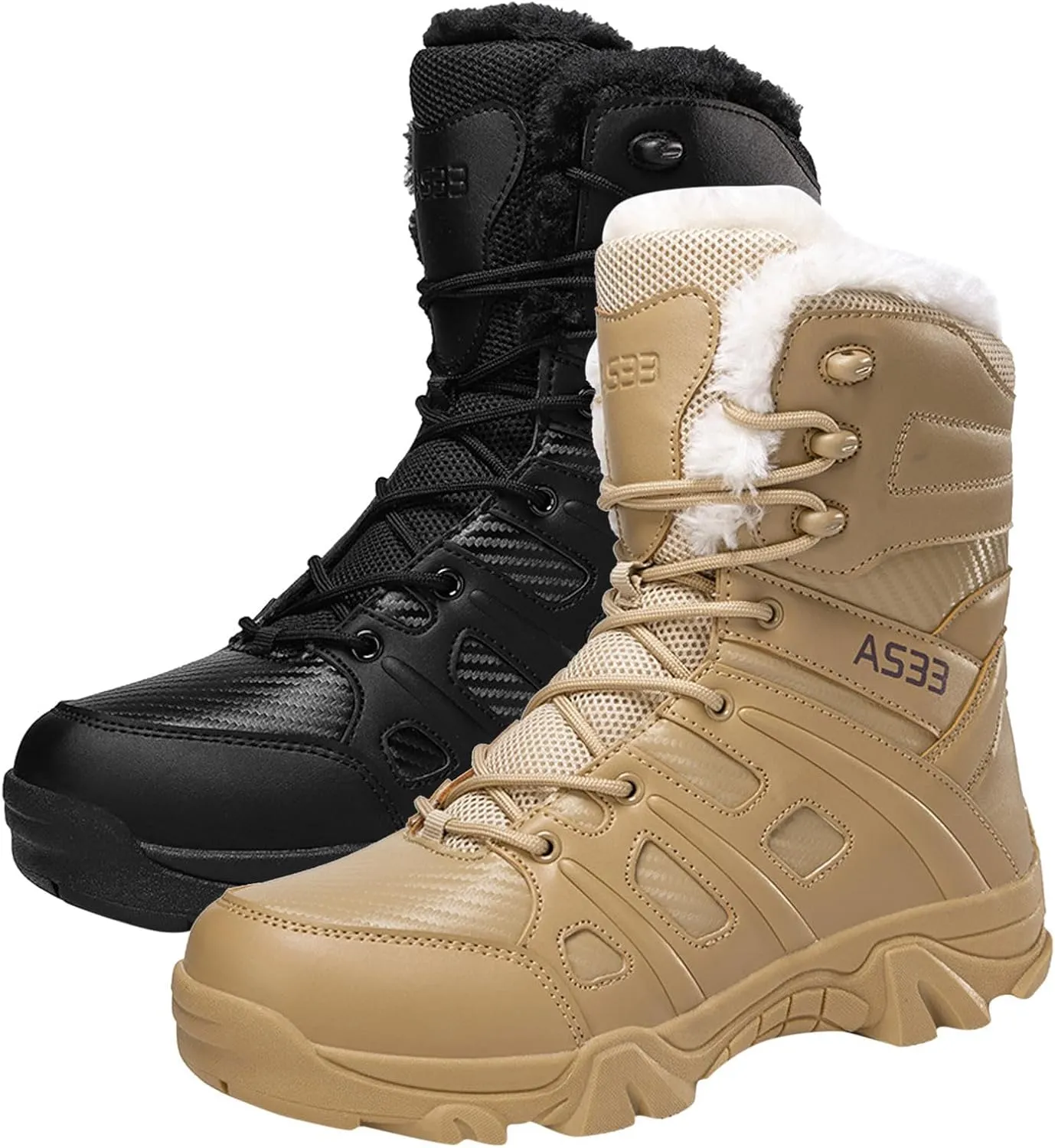 Winter Boots for Teen Boys, Waterproof Hiking Boots Warm Ankle Booties Winter Work Boots for Men Work Boots for Women