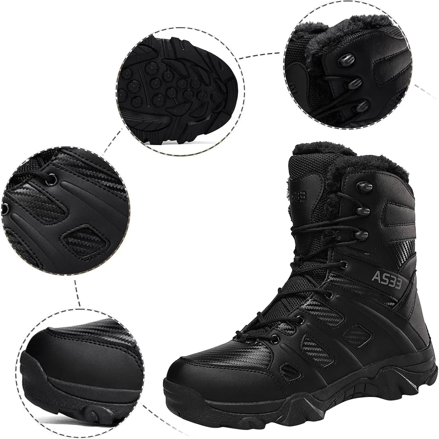 Winter Boots for Teen Boys, Waterproof Hiking Boots Warm Ankle Booties Winter Work Boots for Men Work Boots for Women