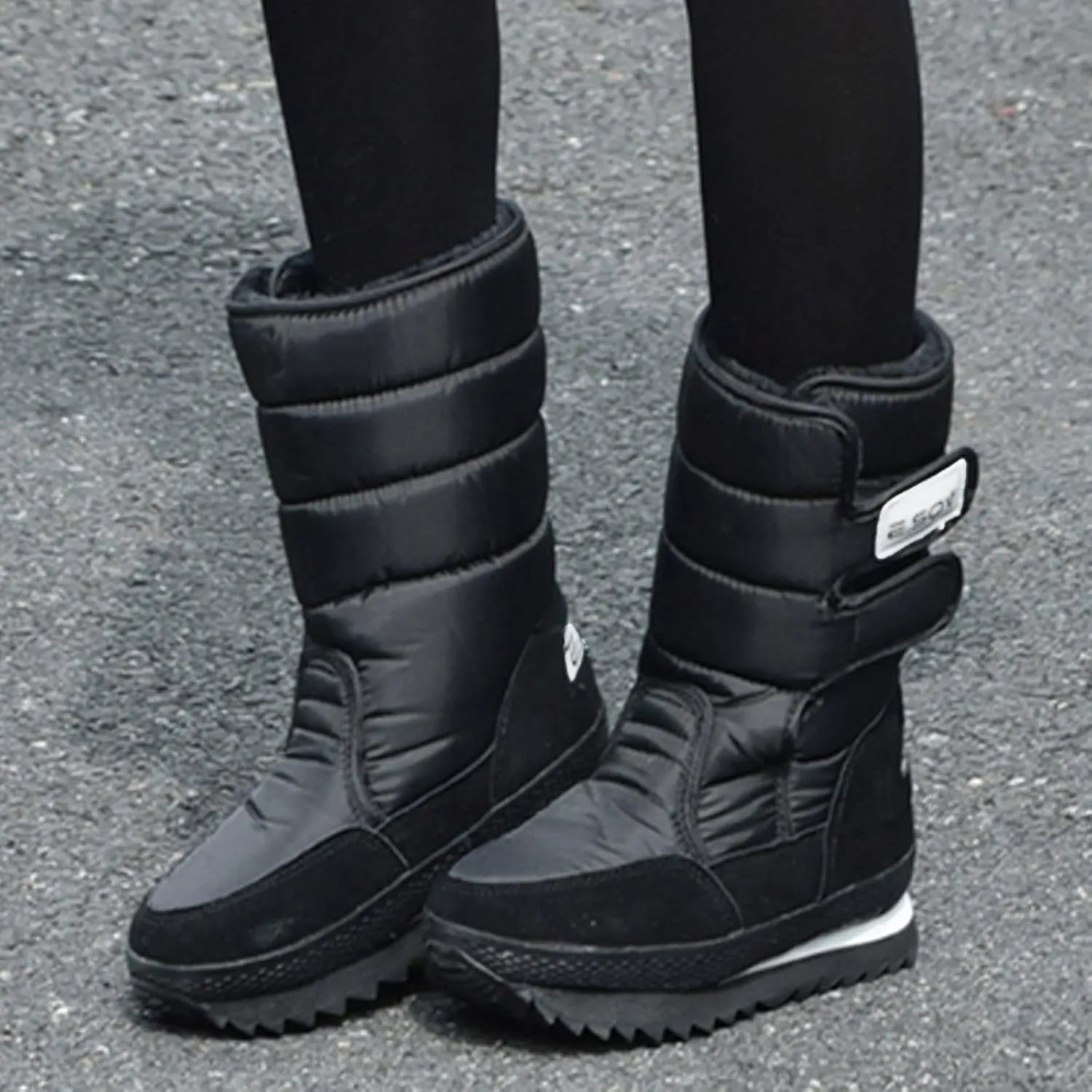 Winter Boots for Women Knee High Cowgirl Women's Winter Boots Waterproof Wide Width Winter Boots for Women Slip ons Zapatos De Nieve Snow Boots Wide Calf Women