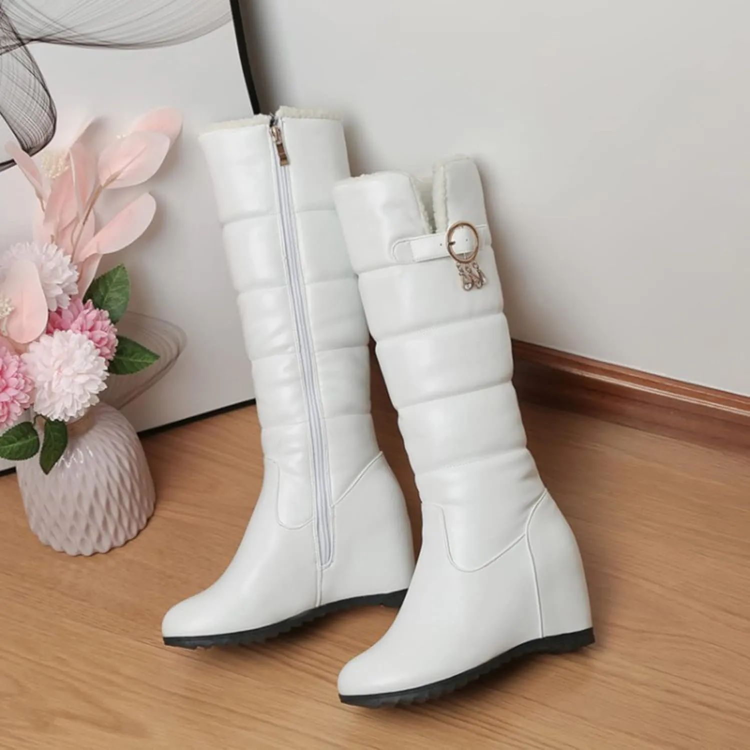 Winter Boots for Women Waterproof Fuzzy Boots Waterproof Duck Shoes Lightweight Outdoor Work Boots Womens Work Boots