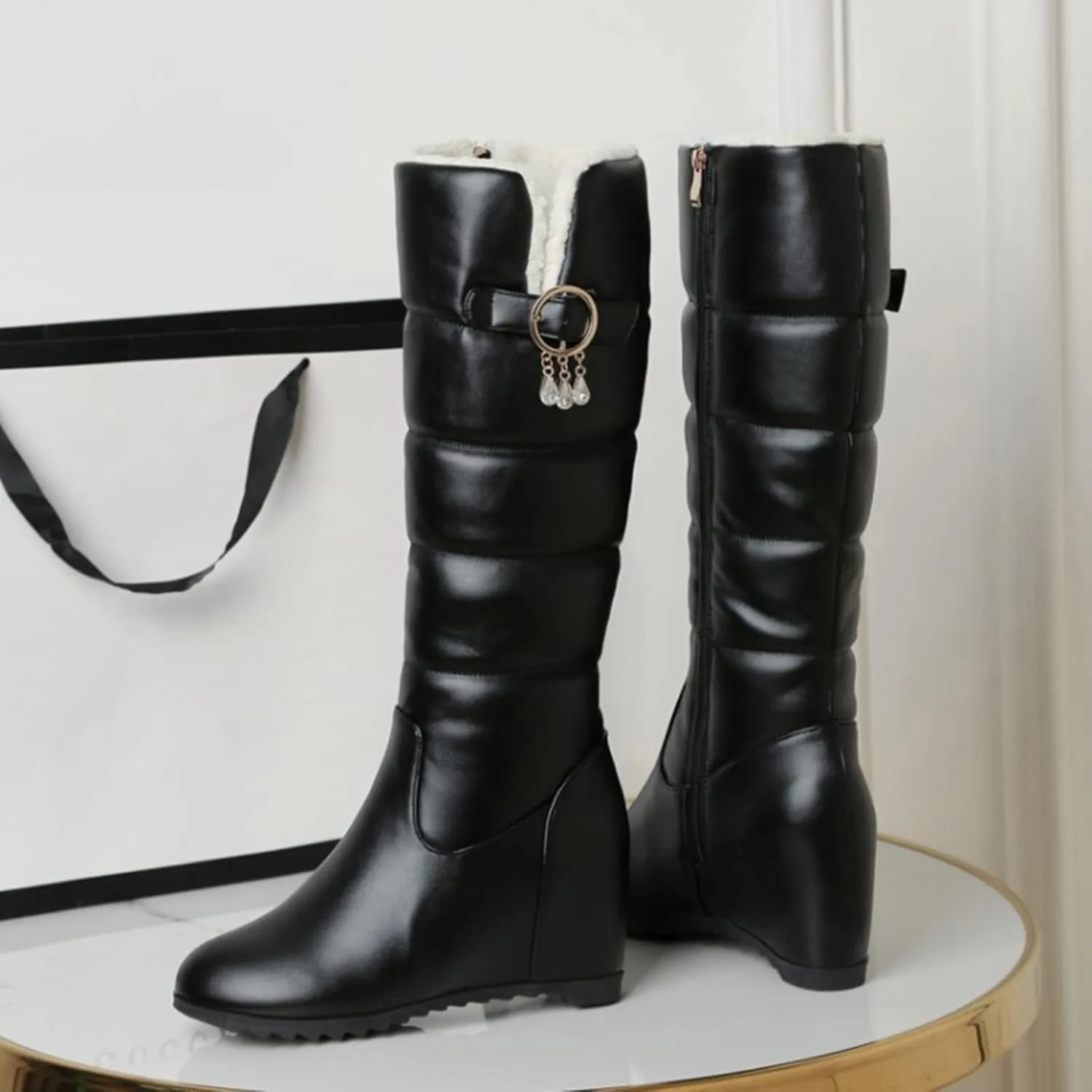 Winter Boots for Women Waterproof Fuzzy Boots Waterproof Duck Shoes Lightweight Outdoor Work Boots Womens Work Boots