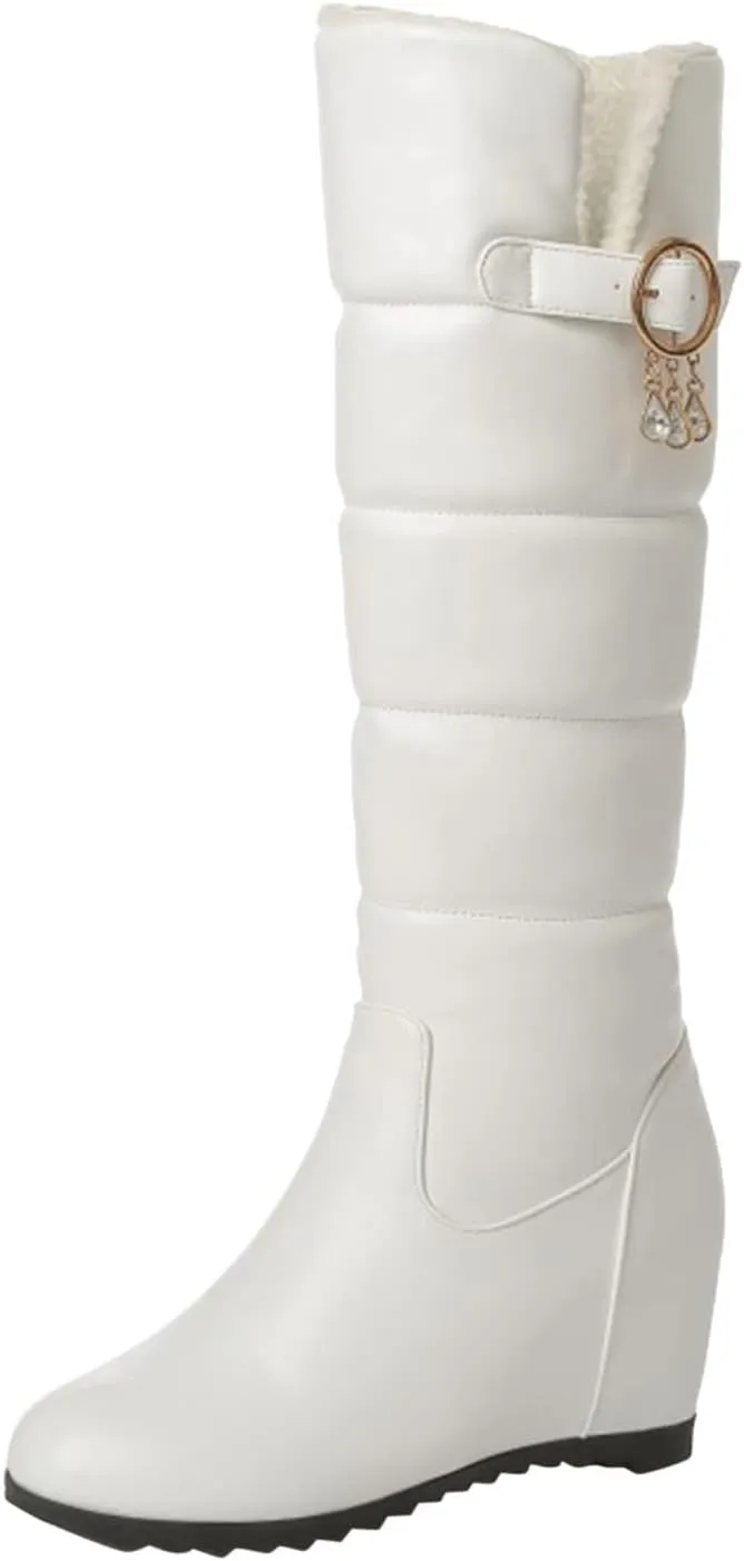 Winter Boots for Women Waterproof Fuzzy Boots Waterproof Duck Shoes Lightweight Outdoor Work Boots Womens Work Boots