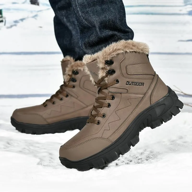 Winter Snow Hiking Work Boots For Men,Men'S Winter Work Boots,Waterproof Boots,Warm Casual Shoes.