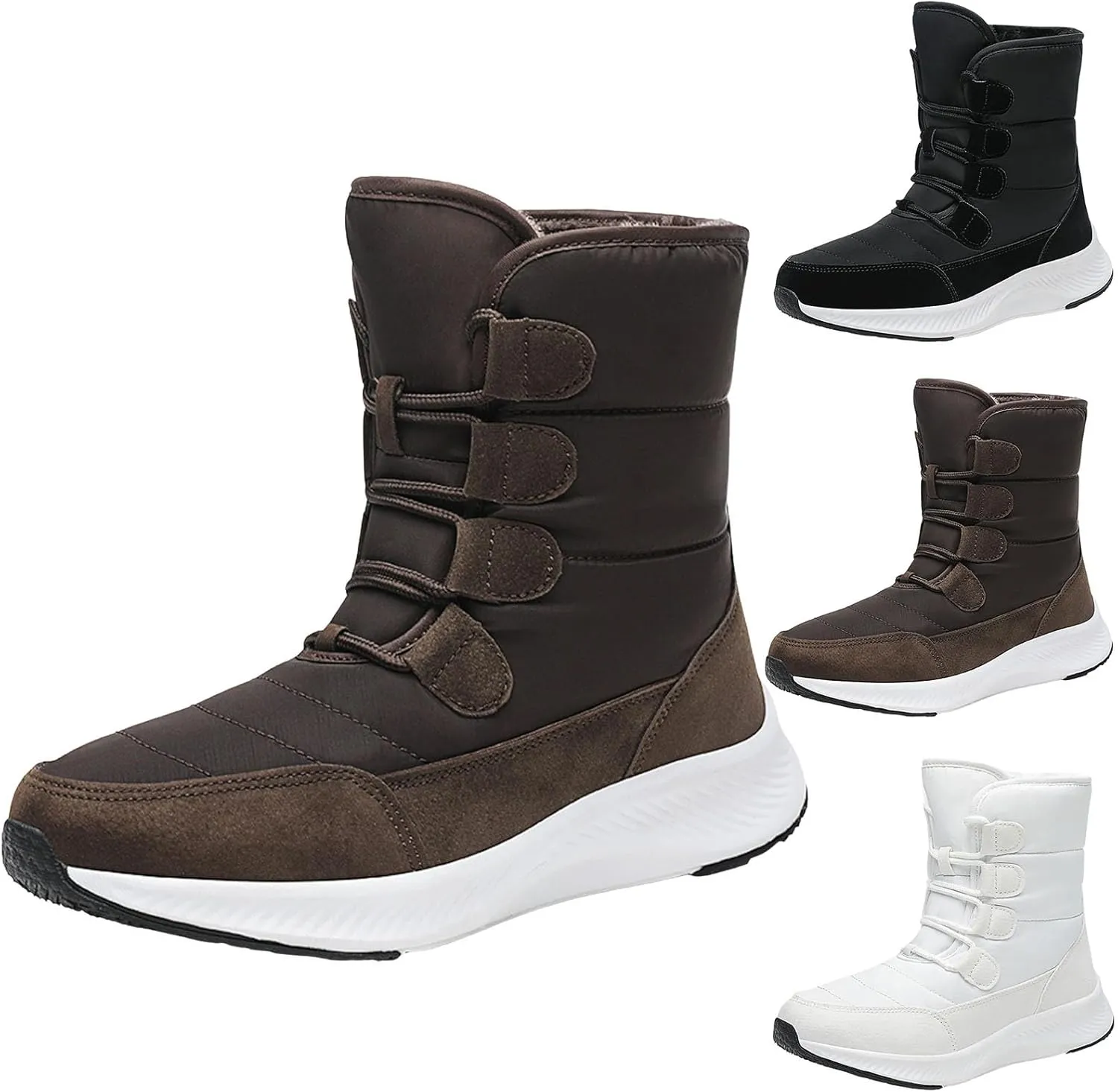 Women Snow Boots Waterproof Insulated Fur Boots Work Duck Shoes Comfortable Furry Fluffy Short Snow Boot Womens Work Boots