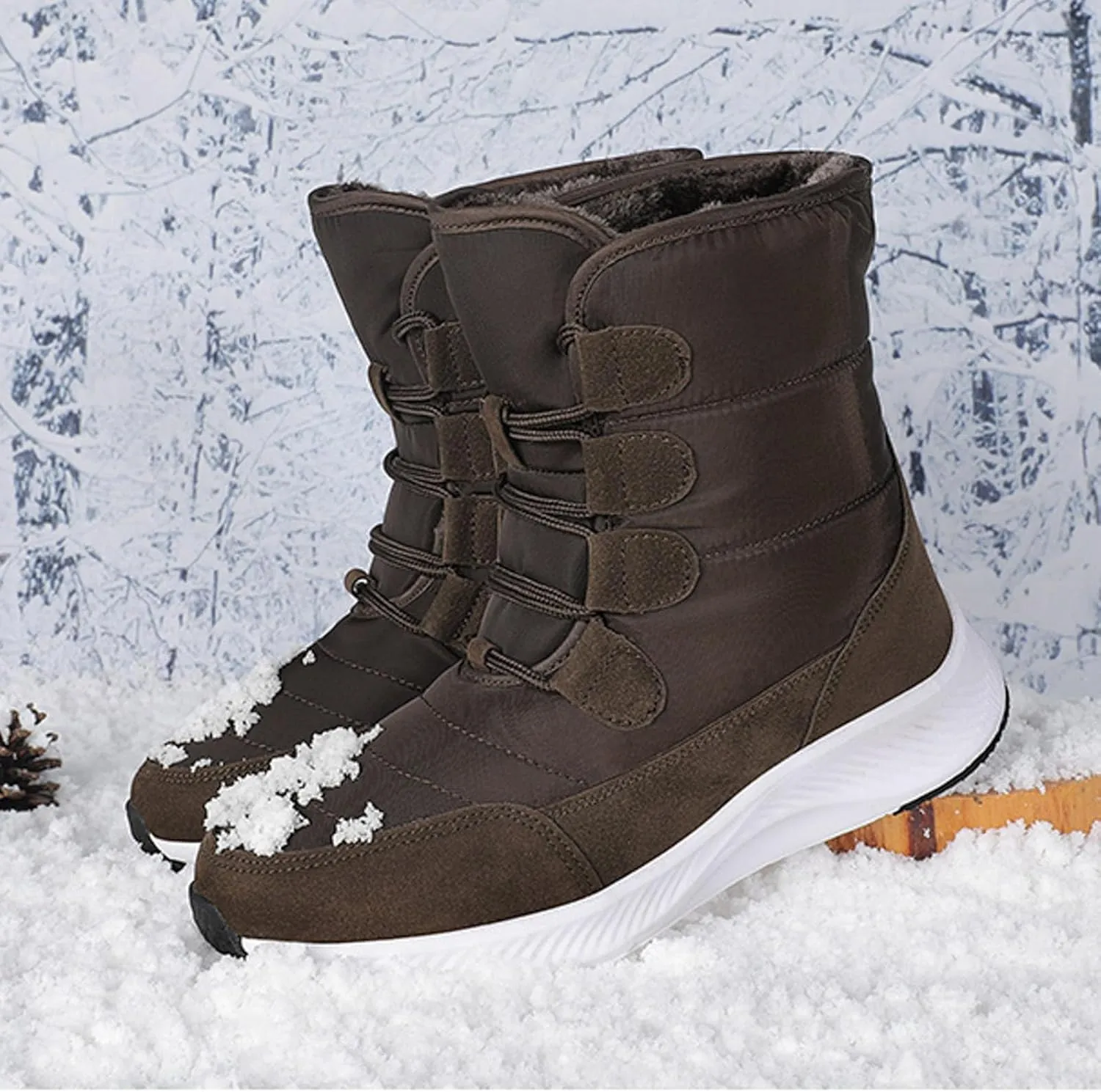 Women Snow Boots Waterproof Insulated Fur Boots Work Duck Shoes Comfortable Furry Fluffy Short Snow Boot Womens Work Boots
