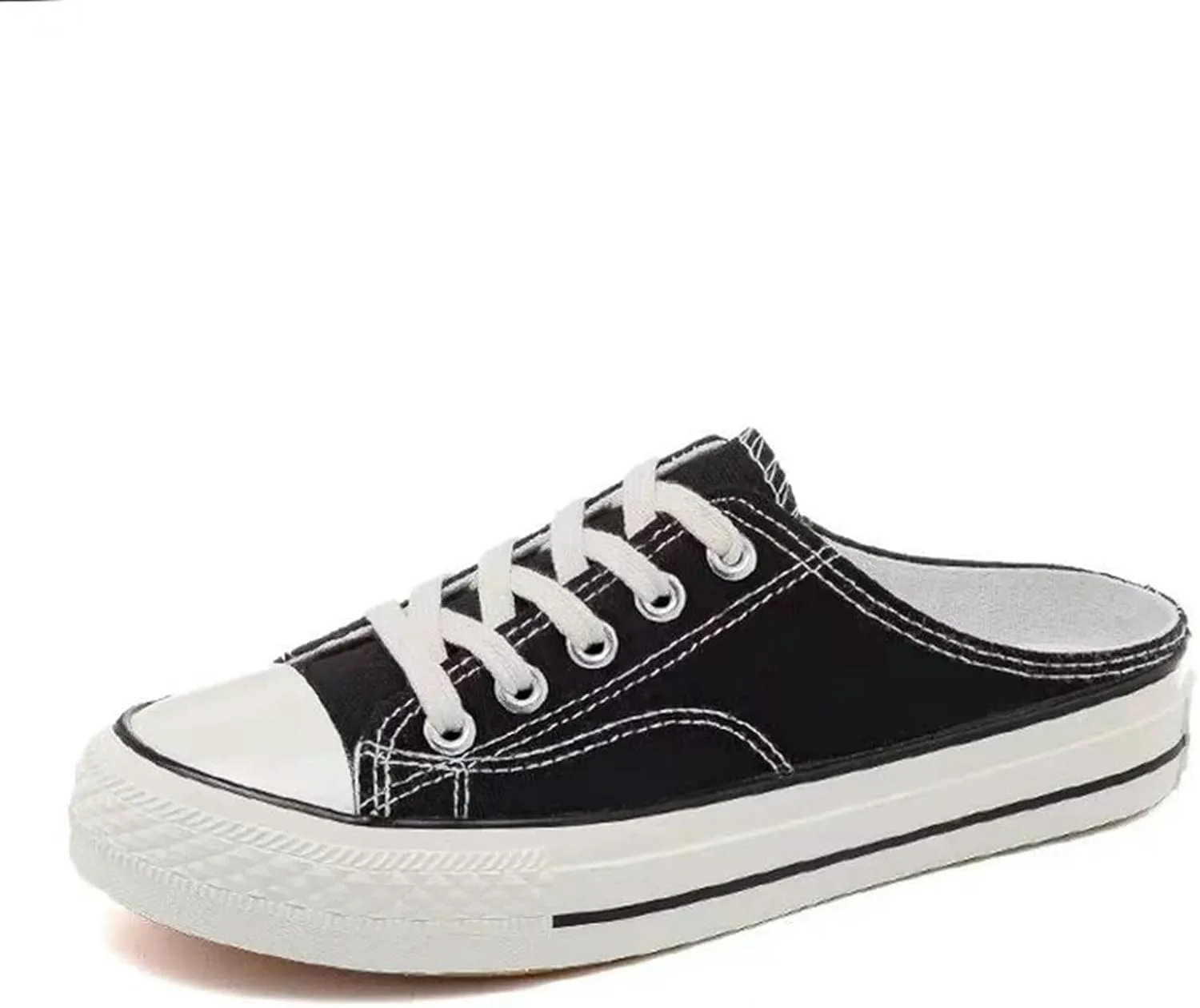 Women's Canvas Shoes Ladies Spring and Autumn Half-Slip Canvas Casual Shoes