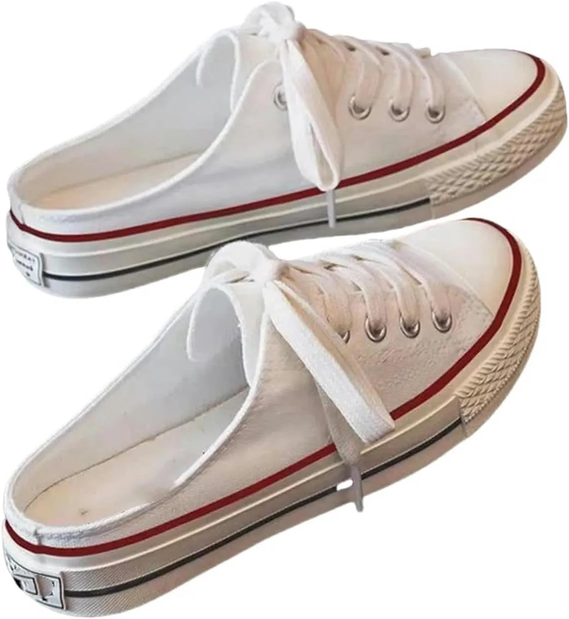 Women's Canvas Shoes Ladies Spring and Autumn Half-Slip Canvas Casual Shoes