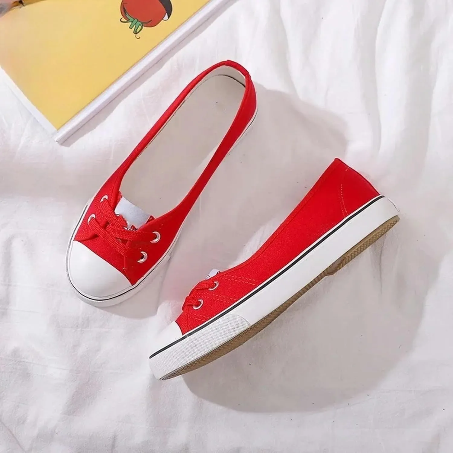 Women's Canvas Shoes Summer Casual Canvas Slip-On Shoes for Women
