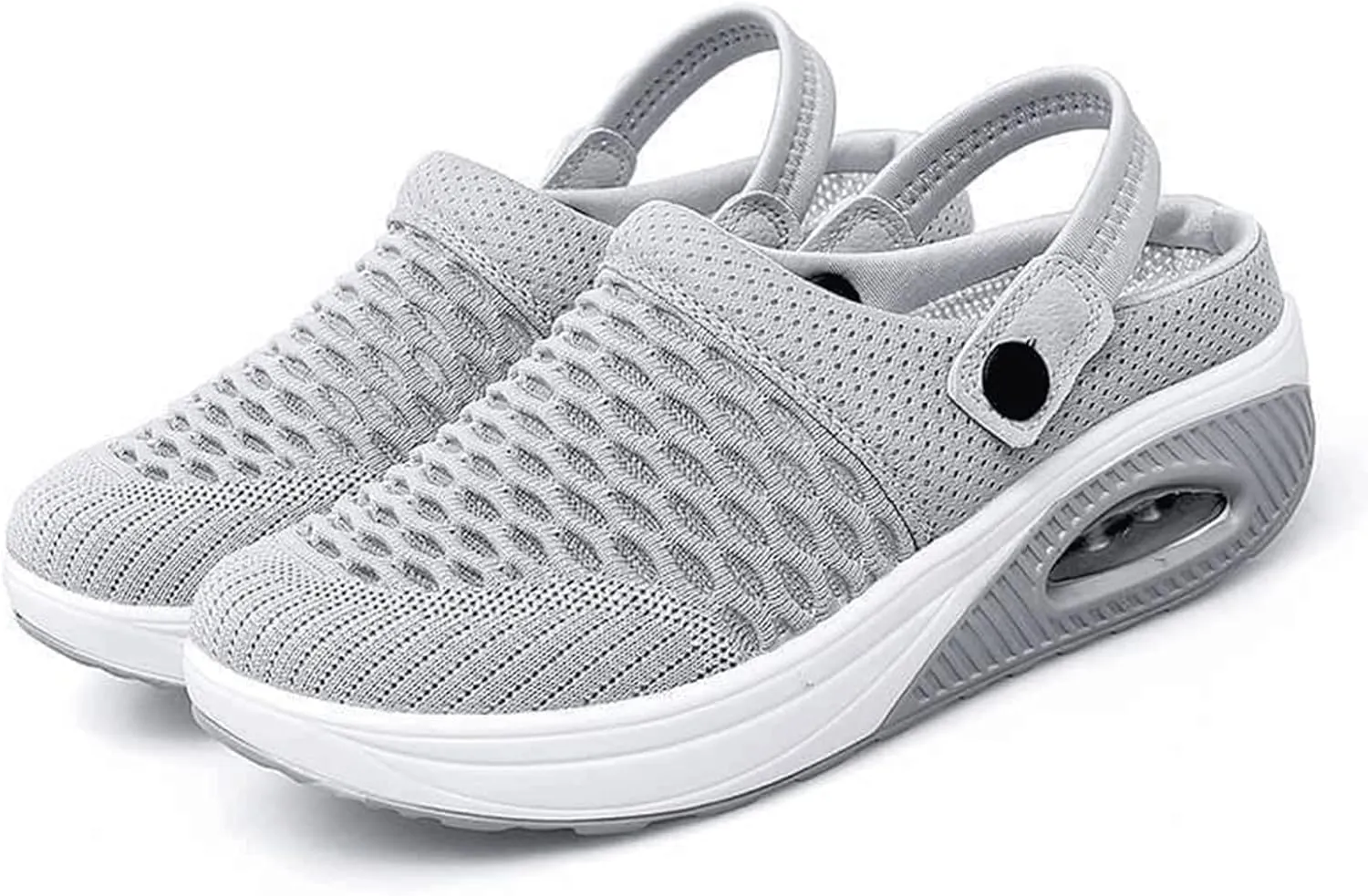 Women's Casual Lightweight Soft Sole Mesh Comfort Orthopedic Shoes Air Cushion Mule Clogs Breathable Walking Shoes Wide Width Mules Clogs for Women Summer Stretch Sandals Slippers with Arch Support