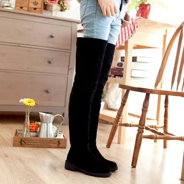Women's Casual Suede Over-the-Knee Boots 39231538S