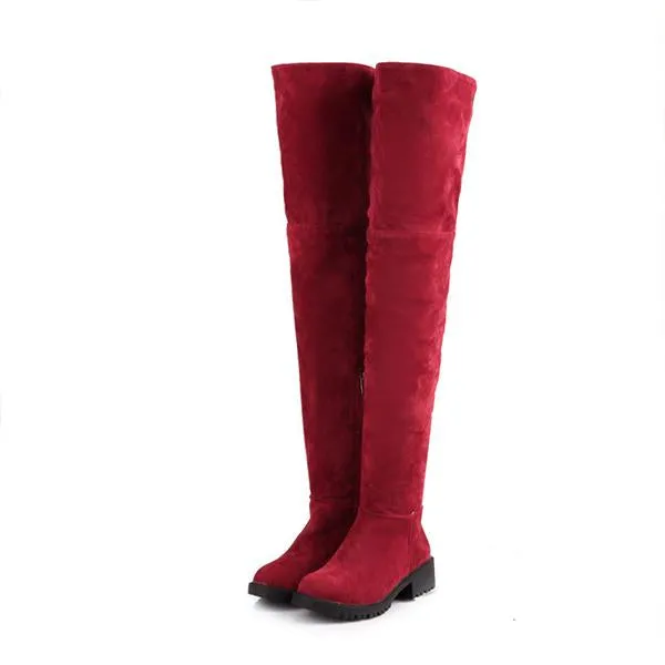 Women's Casual Suede Over-the-Knee Boots 39231538S