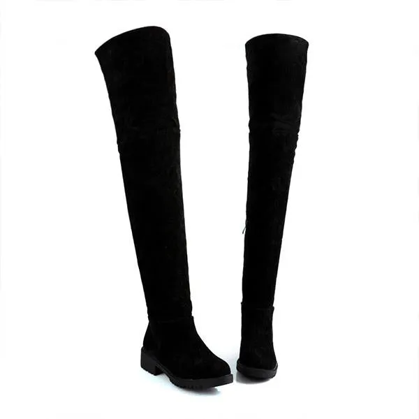 Women's Casual Suede Over-the-Knee Boots 39231538S