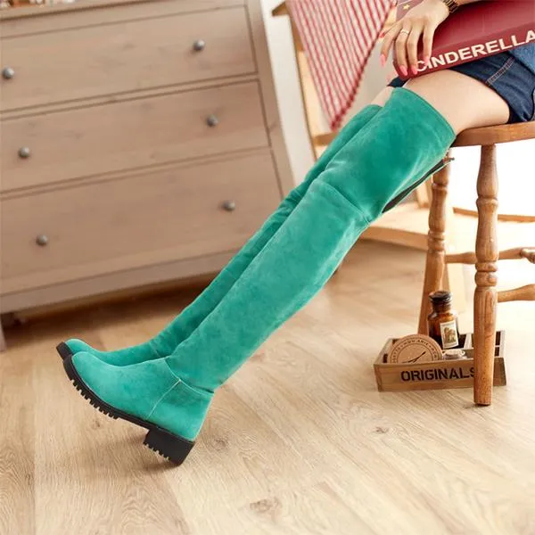 Women's Casual Suede Over-the-Knee Boots 39231538S