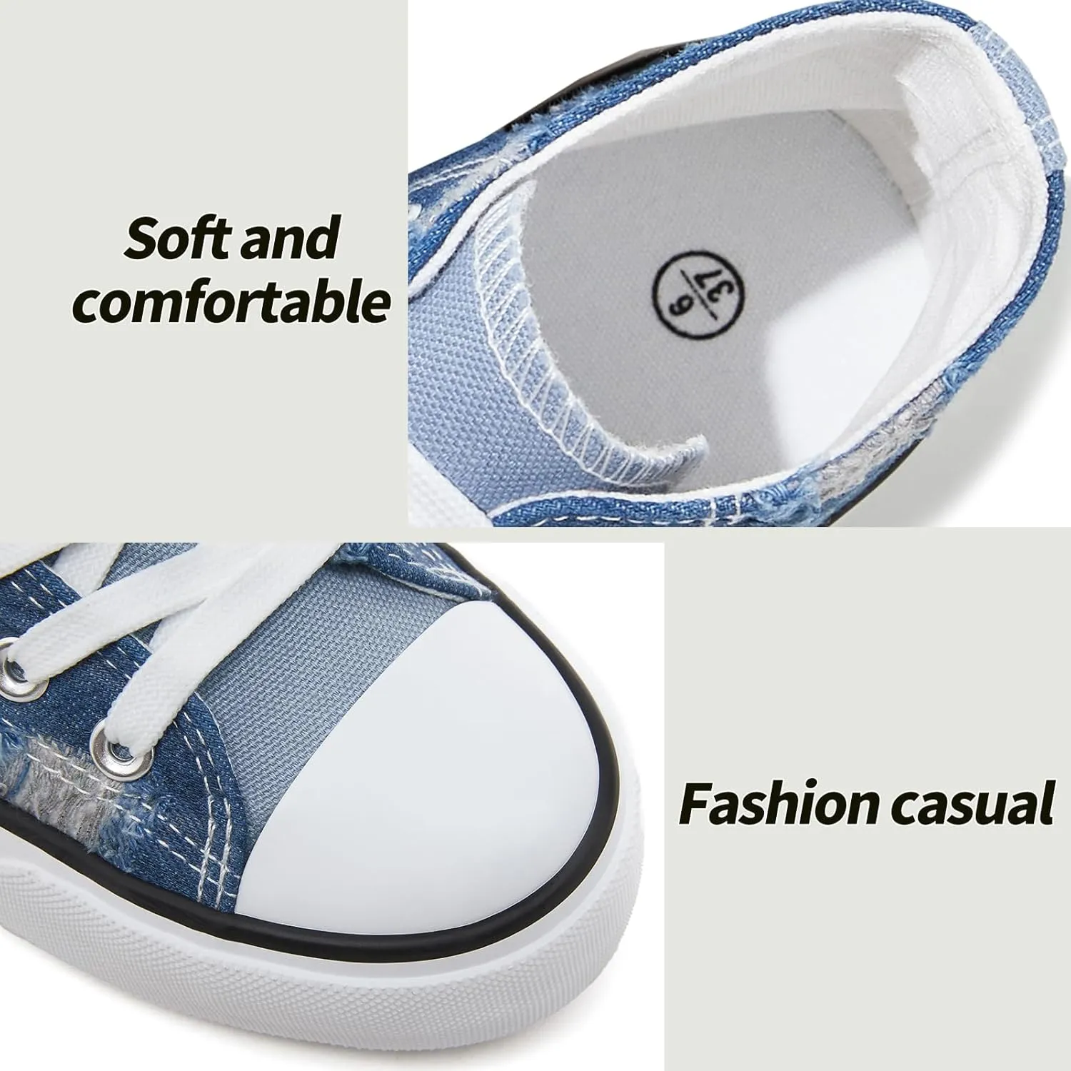 Womens High Top Sneakers,Black Canvas Tennis Shoes for Womens Fashion Lace Up Casual Shoes,Classic High Tops Walking Comfort Sneakers for Women
