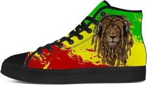 Women's Men's Rasta Shoes Reggae High Top Canvas Sneakers Lace Up Casual Walking Shoes Gifts for Men Women