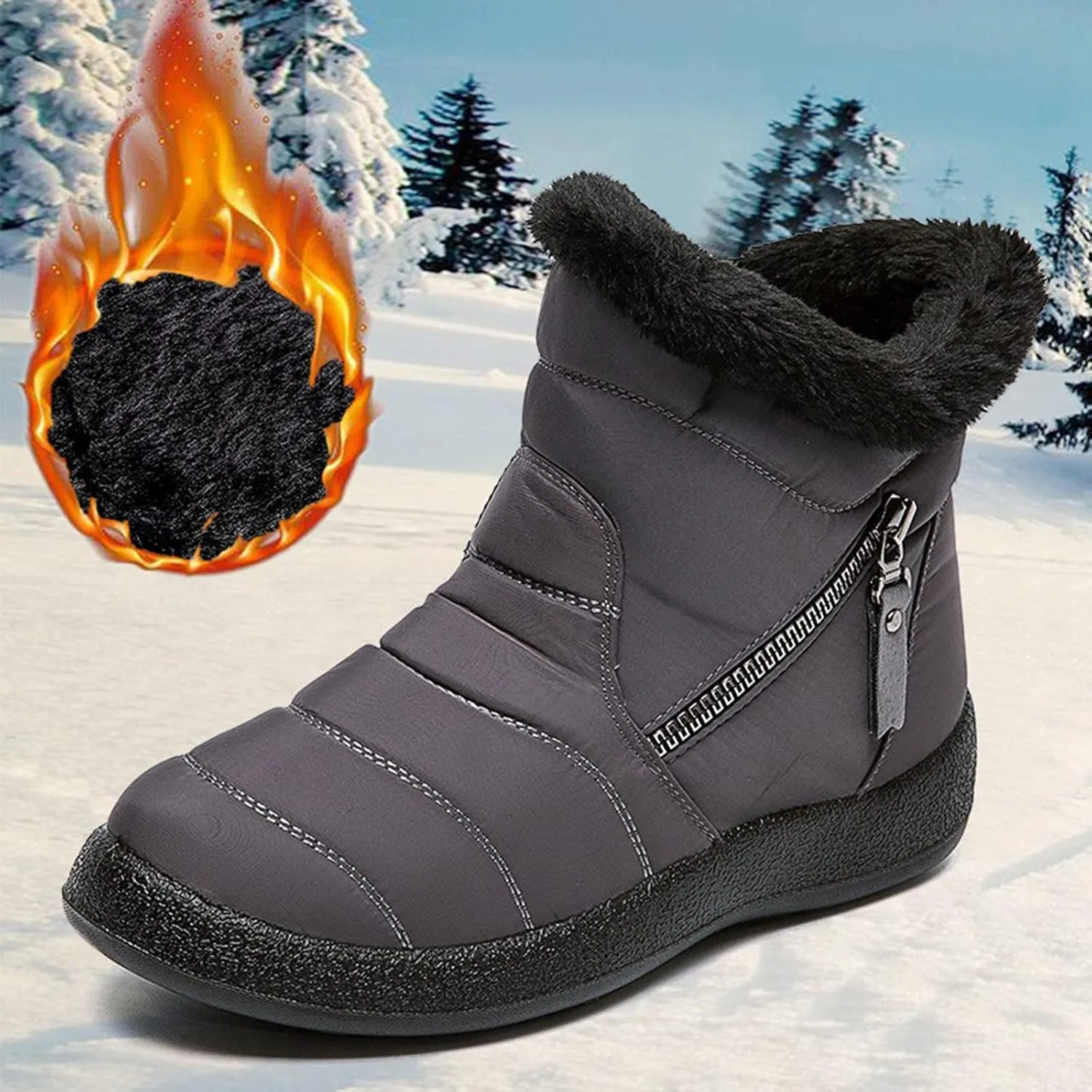 Womens Mens Snow Boots Waterproof Hiking Boots Athletic Duck Shoes Work Winter Work Boots for Women Work Boots for Men
