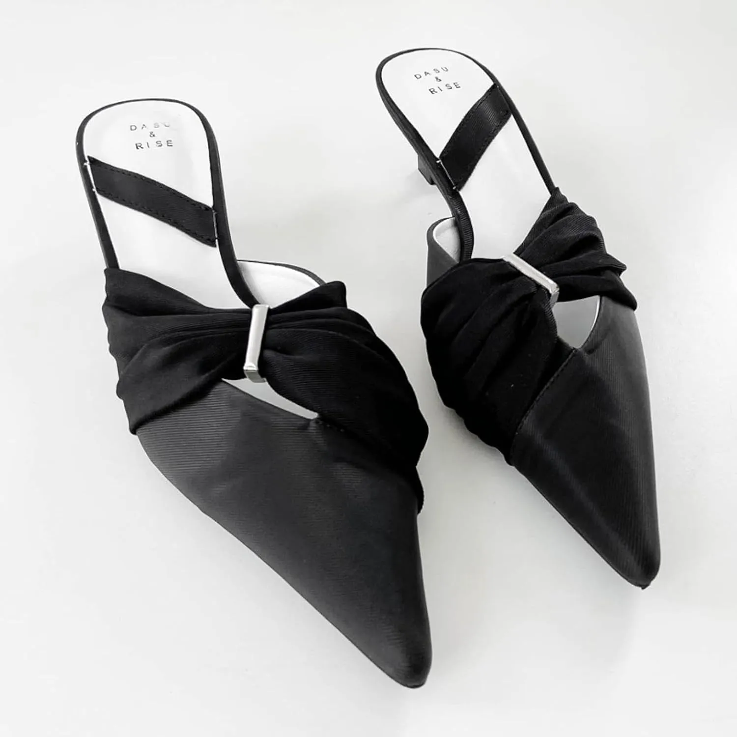 Women's Mule Sandals Casual Pointed Kitten and Girl Backless Loafers Outdoor Mule Slippers