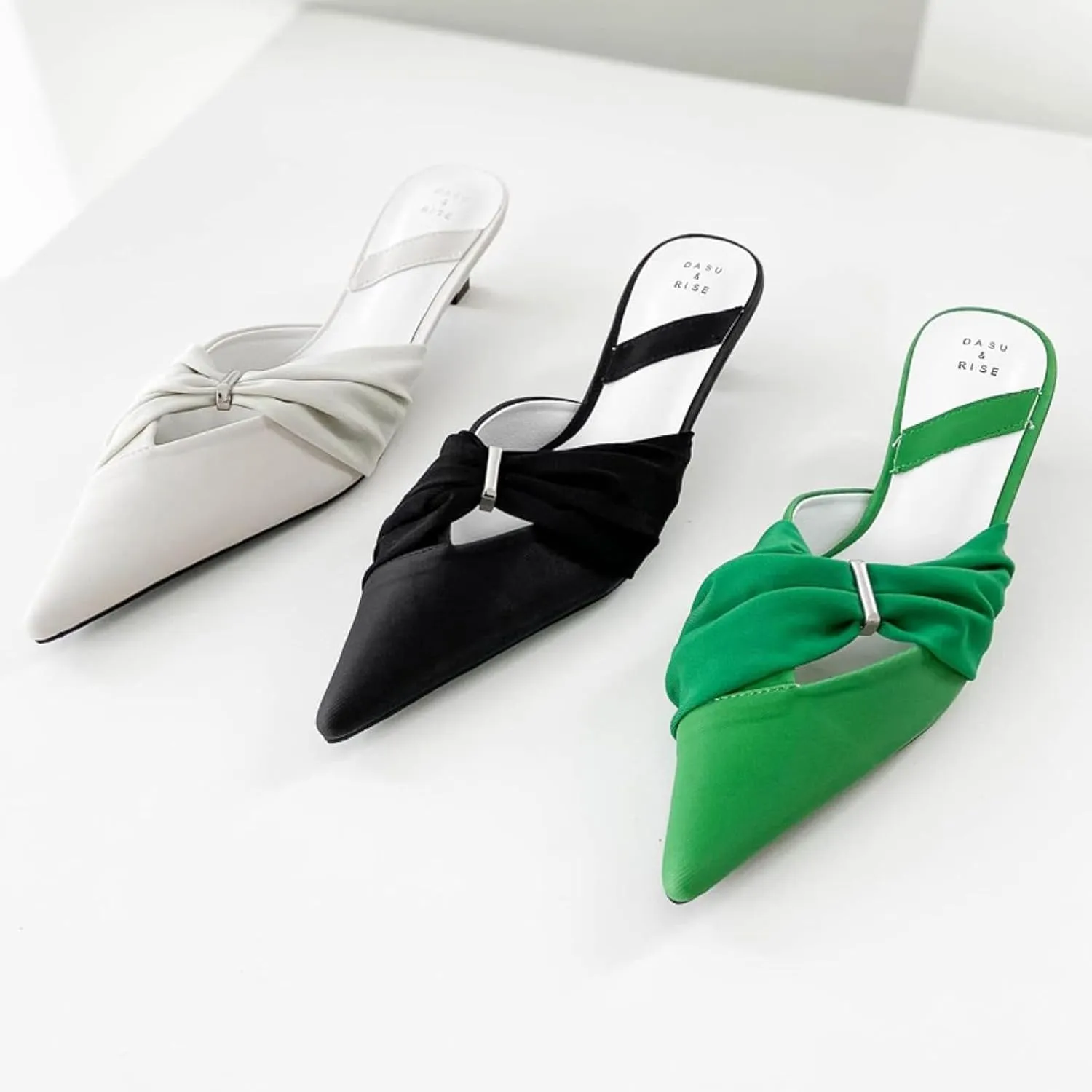 Women's Mule Sandals Casual Pointed Kitten and Girl Backless Loafers Outdoor Mule Slippers