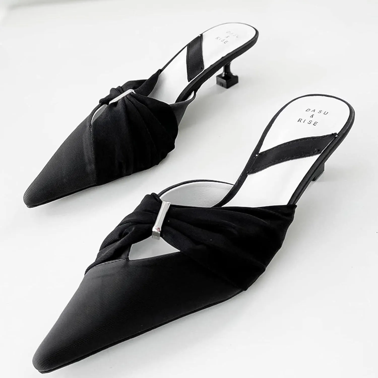 Women's Mule Sandals Casual Pointed Kitten and Girl Backless Loafers Outdoor Mule Slippers