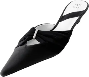 Women's Mule Sandals Casual Pointed Kitten and Girl Backless Loafers Outdoor Mule Slippers