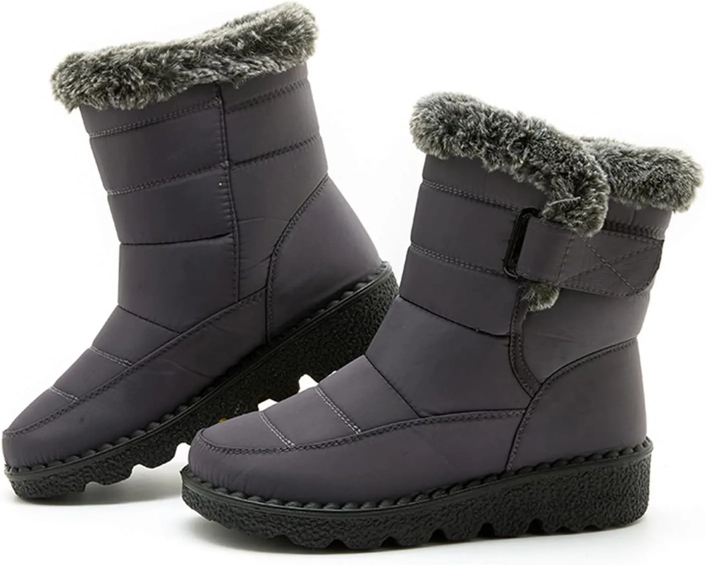 Women's Snow Boots Ankle Snow Boots Size 9 Wide for Women Winter Boots for Women Slip ons Black Leather Winter Boots for Women Womens Tall Winter Boots
