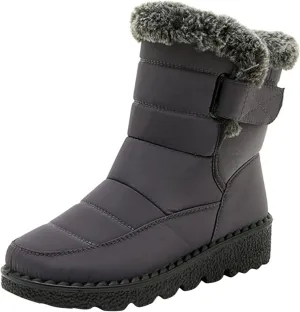 Women's Snow Boots Ankle Snow Boots Size 9 Wide for Women Winter Boots for Women Slip ons Black Leather Winter Boots for Women Womens Tall Winter Boots