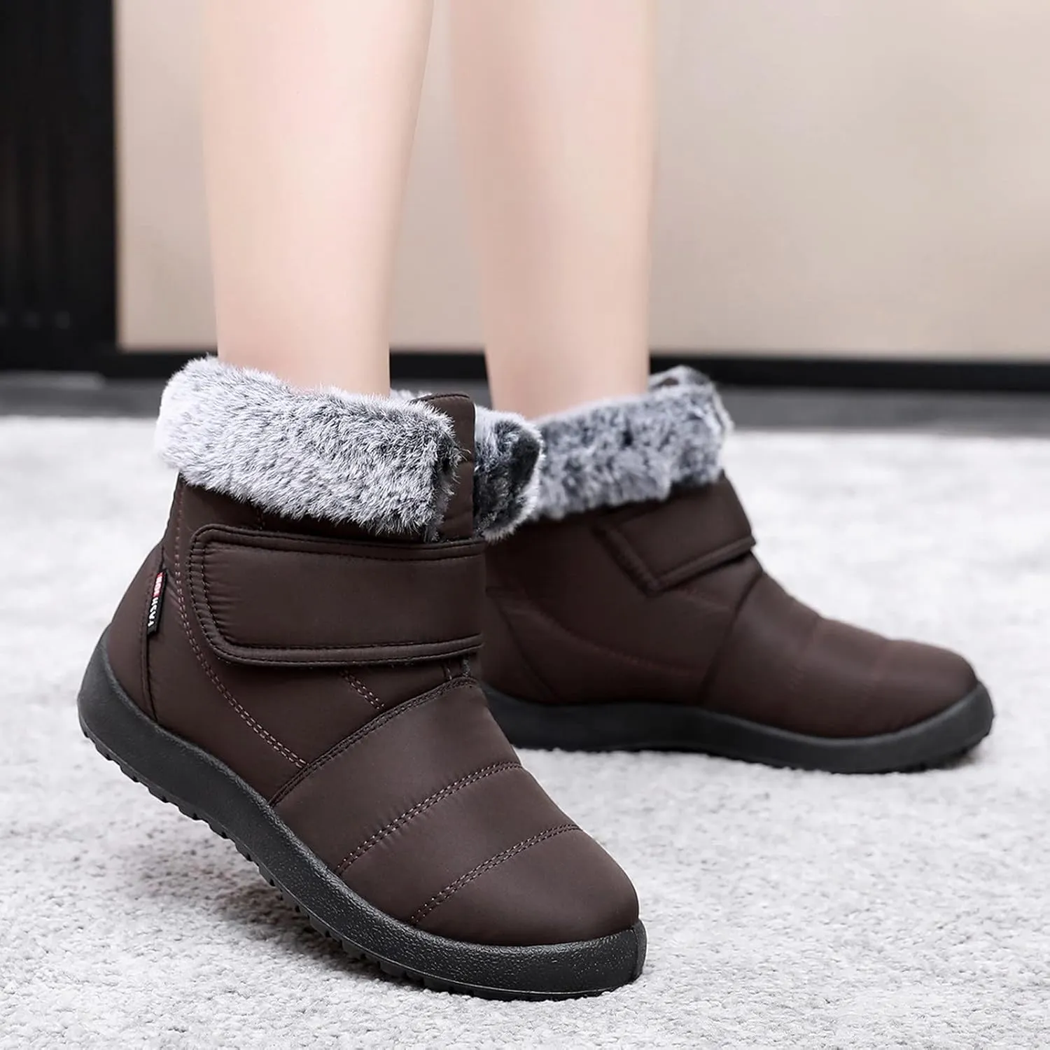 Womens Snow Boots Slip ons Womens Snow Boots 9.5 Wide Winter Waterproof Boots Women Boots Winter Fashion Botas De Frio Para Mujer Largas