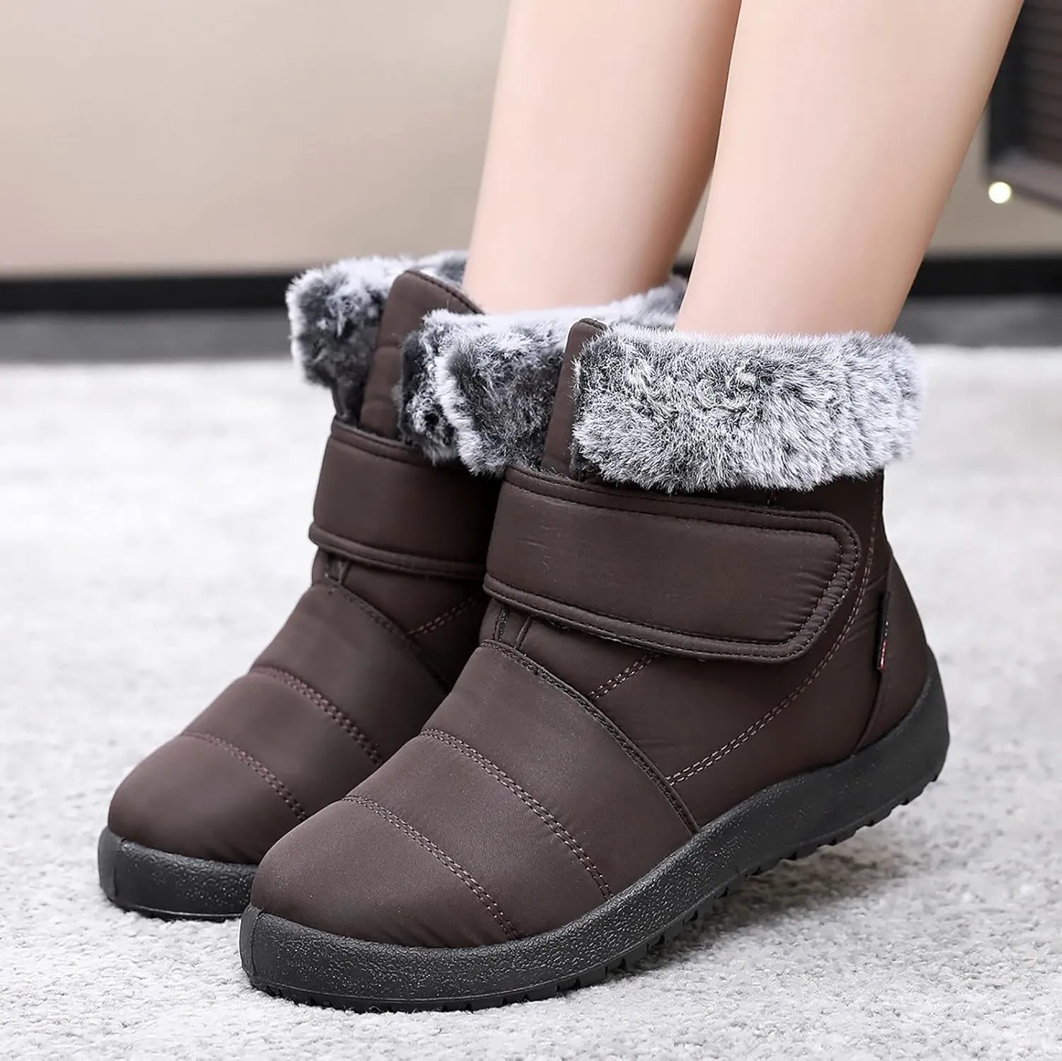 Womens Snow Boots Slip ons Womens Snow Boots 9.5 Wide Winter Waterproof Boots Women Boots Winter Fashion Botas De Frio Para Mujer Largas