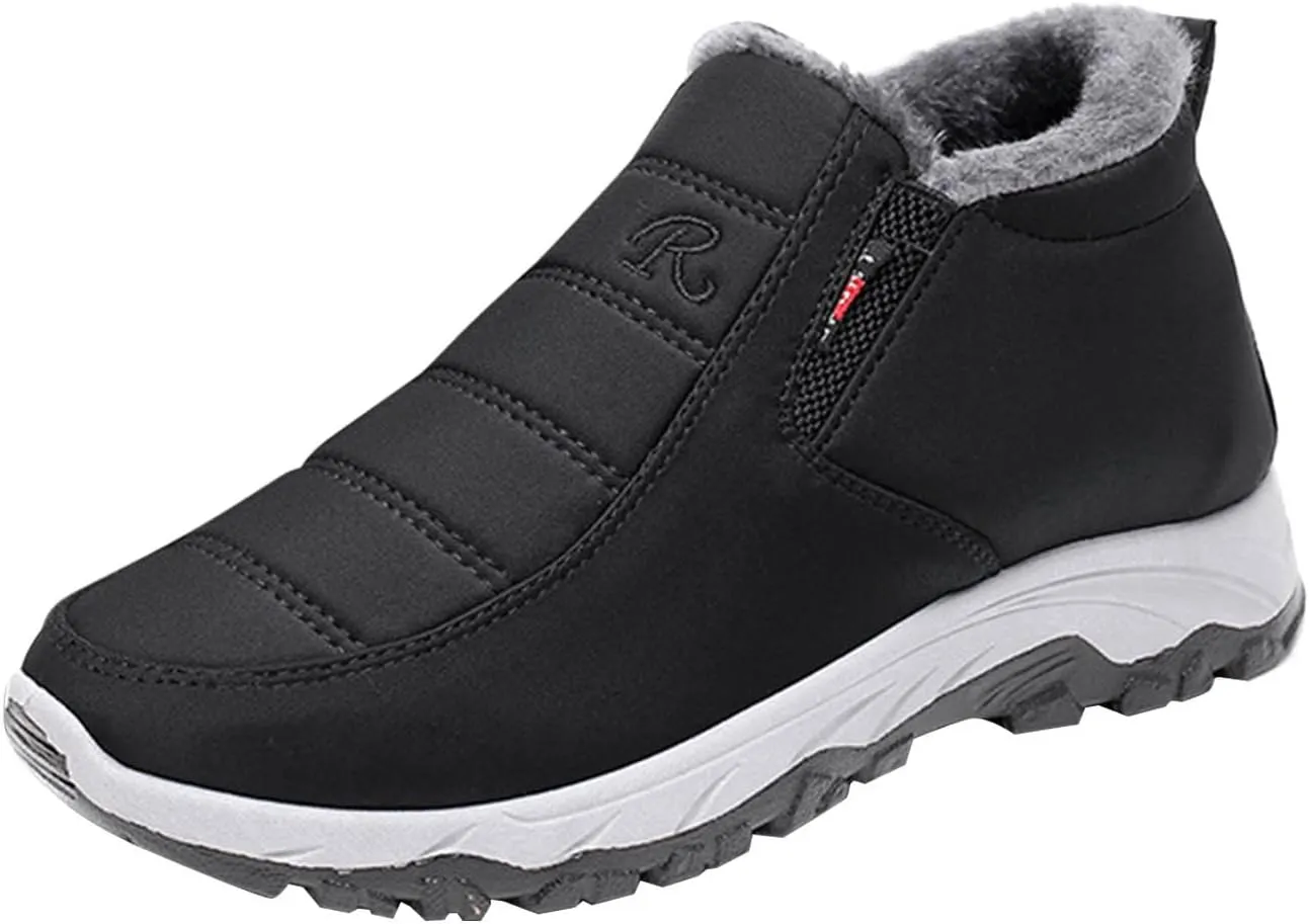 Womens Snow Boots Waterproof Wide Width Womens Winter Boots Slip ons Fur Lined Womens Wide Calf Snow Boots Slip Resistant Snow Boots for Women Waterproof Womens Boots