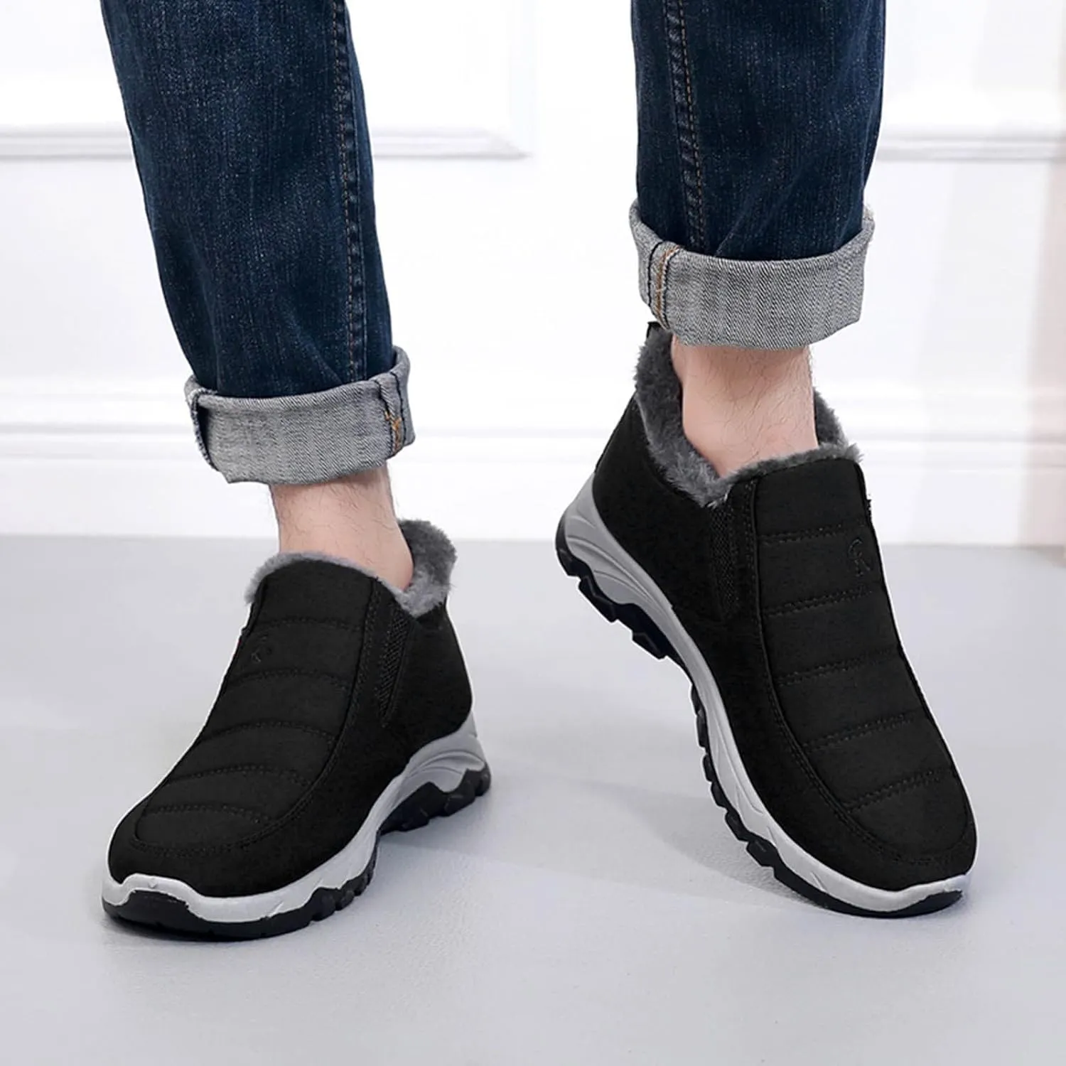 Womens Snow Boots Waterproof Wide Width Womens Winter Boots Slip ons Fur Lined Womens Wide Calf Snow Boots Slip Resistant Snow Boots for Women Waterproof Womens Boots