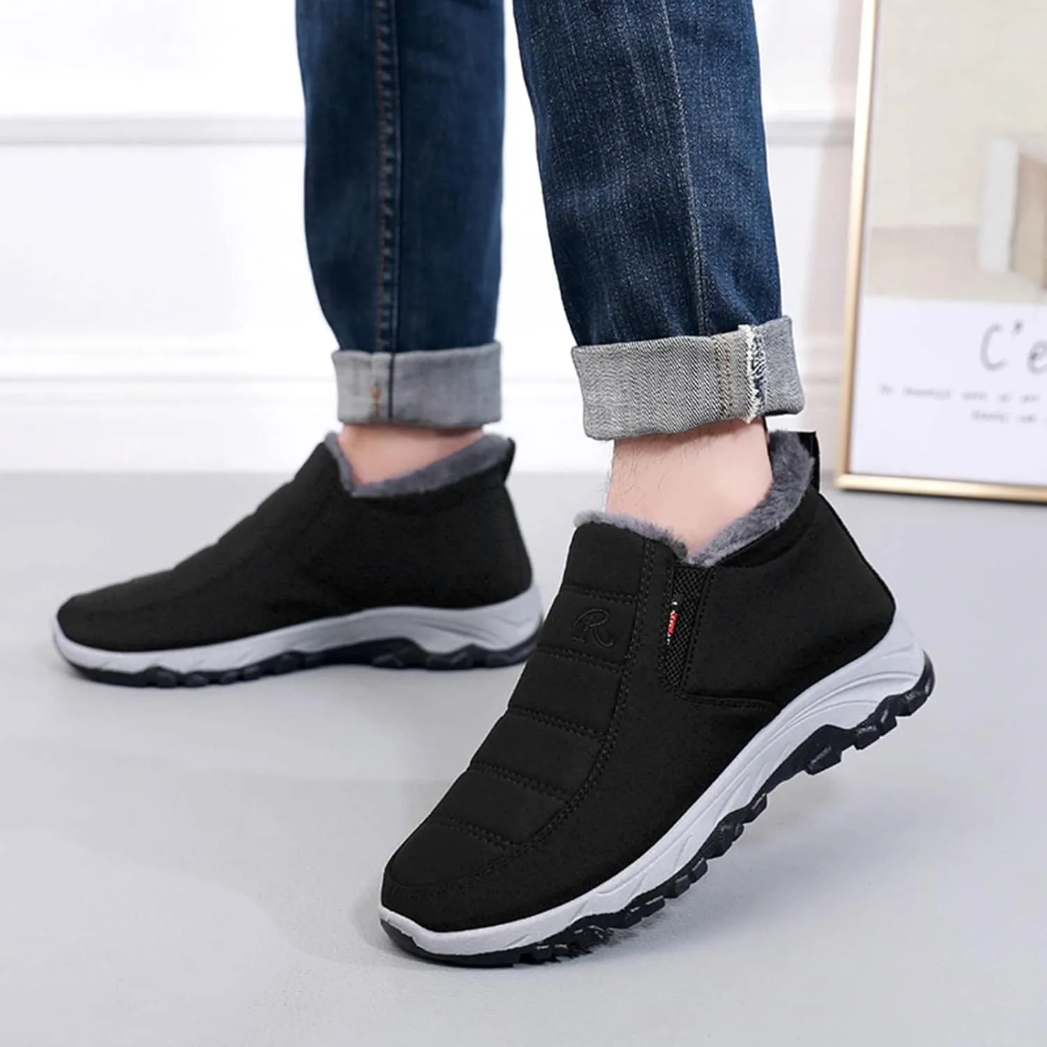 Womens Snow Boots Waterproof Wide Width Womens Winter Boots Slip ons Fur Lined Womens Wide Calf Snow Boots Slip Resistant Snow Boots for Women Waterproof Womens Boots