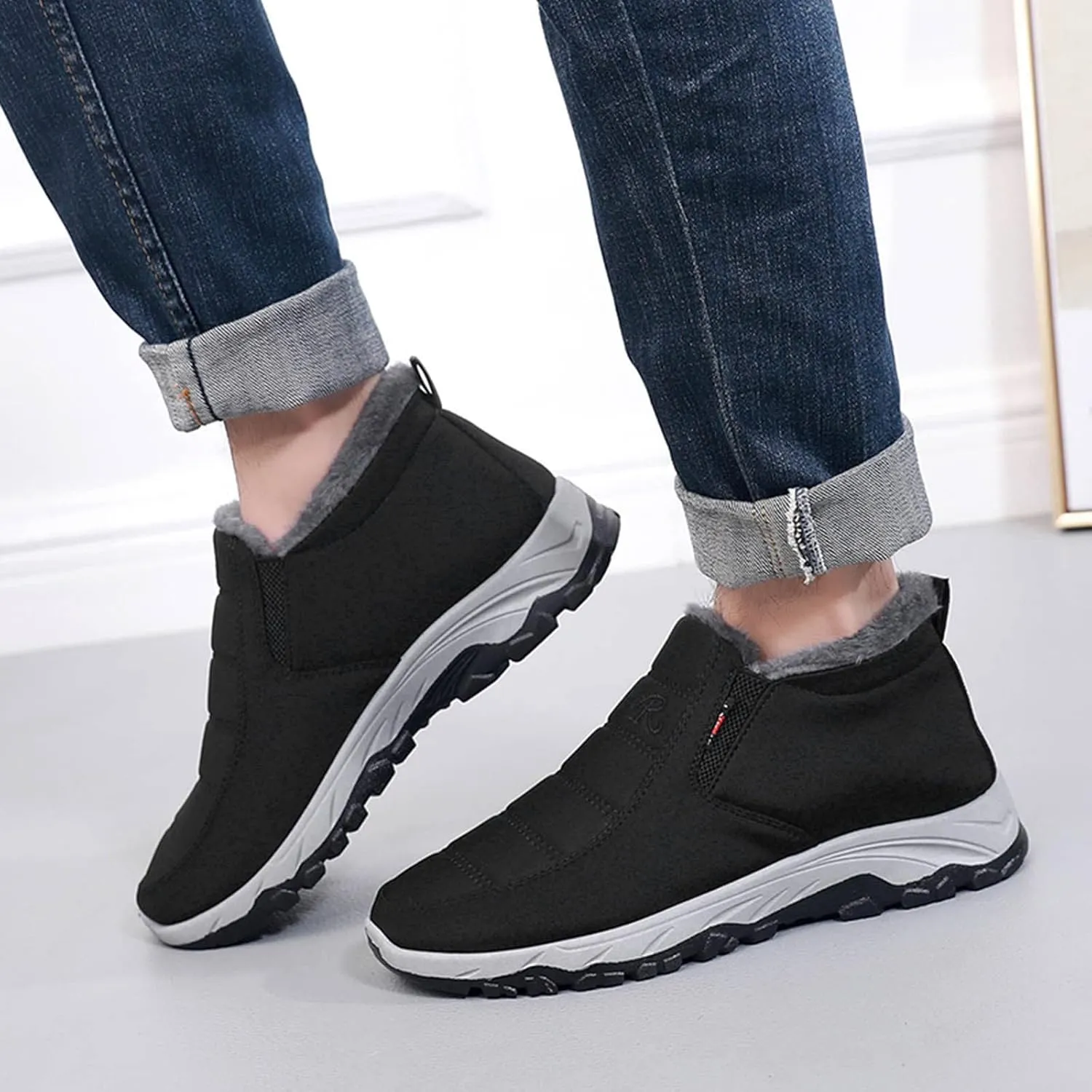 Womens Snow Boots Waterproof Wide Width Womens Winter Boots Slip ons Fur Lined Womens Wide Calf Snow Boots Slip Resistant Snow Boots for Women Waterproof Womens Boots