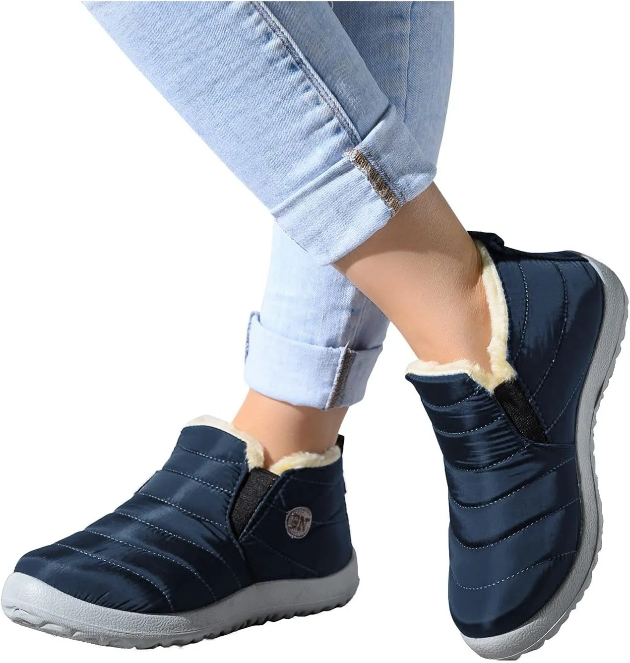 Womens Wide Size 10.5 Snow Boots Women's Winter Boots Wide Width Waterproof Winter Boots for Women Slip ons Outdoor Waterproof Rubber Boots for Women Snow Shoes for Women Slip on