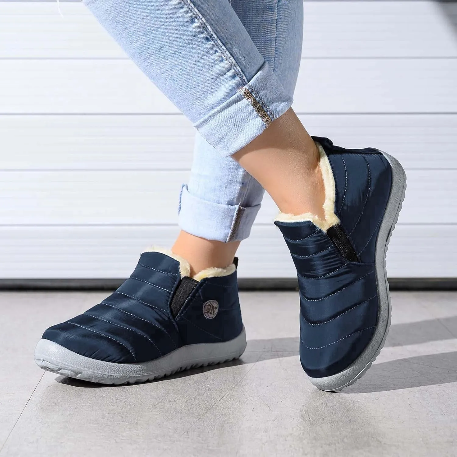 Womens Wide Size 10.5 Snow Boots Women's Winter Boots Wide Width Waterproof Winter Boots for Women Slip ons Outdoor Waterproof Rubber Boots for Women Snow Shoes for Women Slip on