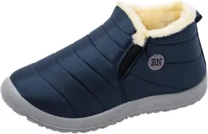 Womens Wide Snow Boots Waterproof Insulated Womens Winter Boots Fur Lined Slip ons Furry Winter Boots for Women Womens Rubber Ankle Boots Waterproof Botas Invierno Mujer Elegantes