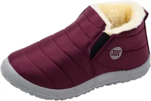 Womens Wide Snow Boots Waterproof Insulated Womens Winter Boots Fur Lined Slip ons Furry Winter Boots for Women Womens Rubber Ankle Boots Waterproof Botas Invierno Mujer Elegantes