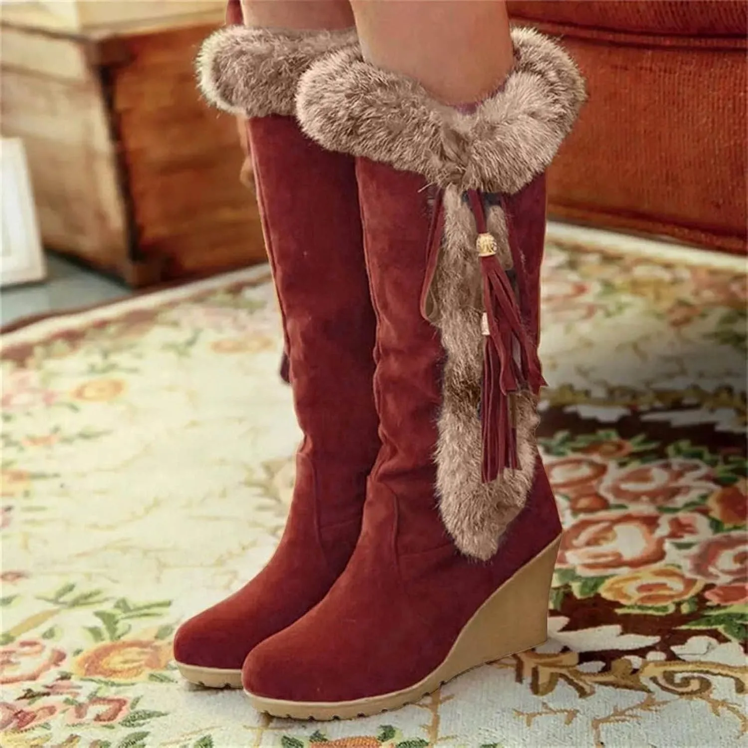 Womens Winter Snow Boots Slip ons Size 12 Wide Snow Boots for Women Womens Winter Boots 8.5 Wide Winter Boots for Women Waterproof Botas De Invierno Impermeables De Mujer