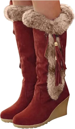 Womens Winter Snow Boots Slip ons Size 12 Wide Snow Boots for Women Womens Winter Boots 8.5 Wide Winter Boots for Women Waterproof Botas De Invierno Impermeables De Mujer