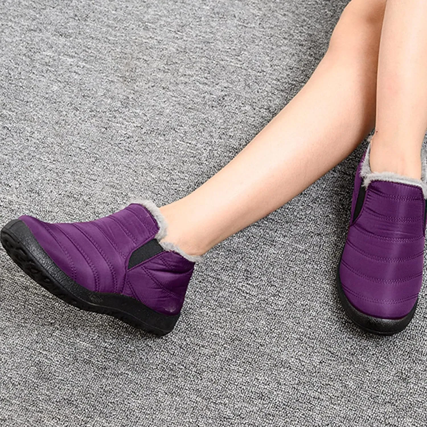 Womens Winter Snow Boots Slip ons Size 12 Wide Snow Boots for Women Womens Winter Boots 8.5 Wide Winter Boots for Women Waterproof Botas De Invierno Impermeables De Mujer